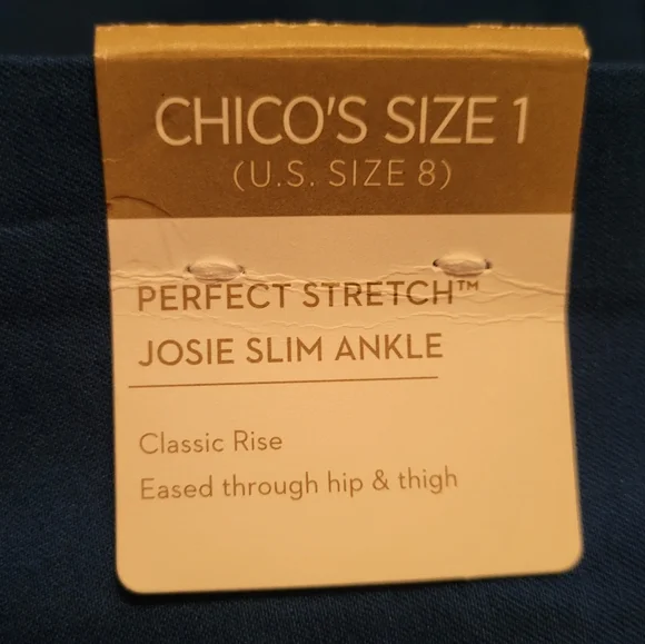 NWT Chico's Vibrant Blue Ankle Pants - Picture 6 of 11